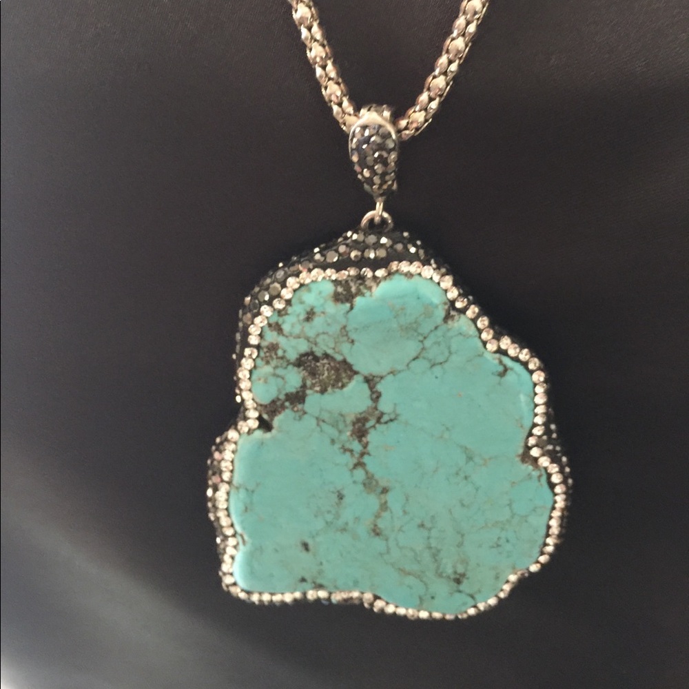 Faux turquoise stone necklace